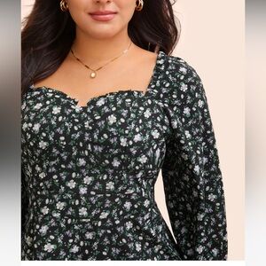 Bloomchic Heart Neckline Ditsy Floral Shirred Blouse
Washed but never used